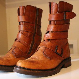 Frye Veronica Tanker Cognac Boots